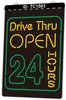 TC1503 Drive Thru Open 24 ore su 24 Bar Pub Insegna luminosa Incisione 3D a doppio colore