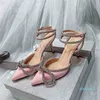 مصمم-أحذية الزفاف امرأة أشار تو كريستال أحذية عالية الكعب الكاحل النساء الإناث السيدات صندل مثير حزب مضخة