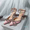 Designer-Mariage Chaussures Femme Bout Pointu Cristal Chaussures À Talons Hauts Cheville Femmes Dames Sandale Sexy Parti Pompe