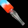 Smoke Quartz Pen with Silisone Sheath Water Pipes Smoking Accessories colorful glass nail