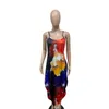 タイ染料夏の女性マキシドレスセクシーなワンピースのドレスカジュアルな緩いスカートファッションガールズビーチウェアプラスサイズS-2XL床の長さロングスカートDHL 4958
