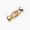 wholesale 50pcs 5x11mm High Quality Clasp Connector Nickle Free Gold Plating CZ Beads Paved for DIY Jewelry Making Accessories