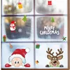 창 스티커 6 스타일 메리 크리스마스 산타 엘크 스티커 가정 장식 년 방수 유리 PVC 필름