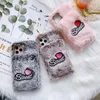 Custodie per telefoni in peluche con fiori dolci e dolci invernali per iPhone 12 13 Pro Max 11 XR XS X 8 7 Plus Cover morbida soffice