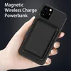 Mobiltelefon Magnetisk induktionsladdning Power Bank 5000 mah för iPhone 12 Magsafe QI trådlös laddare Powerbank Type-C Uppladdningsbart bärbart batteri
