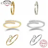 Canner Real 925 Anillos de plata esterlina para mujeres estilo estilo lindo Zircon Anillo de apertura redondo Boda Joyería Fina Minimalista Regalo