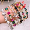 Kadınlar için Charm Kristal Bantlar Renkli Saplama Kafa Hairband Parlak Bling Rhinestone Saç Bandı Hoop Takı Aksesuarları DAW70