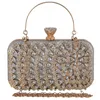 Diamante Saco de Luxo Mulher Pequena Sququre Golden Bolsa de Noite de Noite Banquete de Casamento Banquete Bolsas De Ombro Para Mulheres Marcas