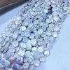 Natural freshwater pearl high quality 36 cm perforated loose DIY ladies necklace bracelet production 12-13mm button beads