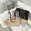 숙녀 패션 대용량 투명 PVC 젤리 비치 토트 어깨 쇼핑 여행 토트 백