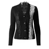 Damesvesten Sondr 2022 Autumn Fashion Trend Kleding Kleur Matching Delicate Lace Breat Cardigan Sweater Coat