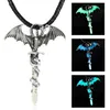Vintage Glühen in der dunklen Halskette Schwert Drache Halskette für Mann Metall Animal Anhänger Nacht Luminous Orcence89105556