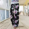 Casual Straight Long Beach Pant Wide Leg Plus Size 3XL Women Trousers 29 Colors Bohemia Print Elastic Waist Palazzo Sweatpants 210526