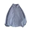 Camisas de manga comprida para homens soltos casuais 12 cores sólido clássico quatro estações casaco fino camisa blusa tops plus size roupas masculinas 210809