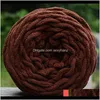 Clothing Fabric Apparel Drop Delivery 2021 High Quality 100G Soft Knitting Chunky Towelling Wool Ball Skein Scarf Yarn Pure Color Lovely 8046