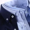 Chemise de haute qualité hommes à manches longues coton décontracté blanc bleu slim fit camisa business classique hommes chemises habillées vêtements pour hommes 210609