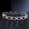 Choucong Brand Luxury Jewelry Wedding Bracelet 18K White Gold Fill Pave Sapphire CZ Diamond Zircon Simple Fashion Party Women Chain Bangle For Lovers' Gift