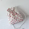 Сумки для хранения Корейский стиль Canvas Shopper Bag Students Messenger Small Cherry Partded Drawstring Торговый мобильный телефон L1