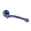 Tubo de mão de vidro Sherlock Colher para fumar Tubo de tabaco fumado Cor azul Unique286B6079516