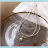 & Pendants Jewelryfashion Costume Jewelry Gold Chain Two Layer Pearl Necklace Collar Hombre Choker Necklaces For Women Girls Gift Pendant Dr