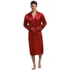 Sous-Vêtements Thermiques pour Hommes Vêtements de Nuit pour Hommes Hommes Satin Robe de Soie Casual Kimono Peignoir Robe à Manches Longues Chemise de Nuit vêtements de Nuit Doux Homewearmen's
