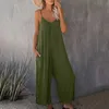 Uefezo Rompers 2021 Summer Autumn Fashion Women Casual Loose Linen Cotton Jumpsuit Sleeveless Playsuit Trousers Overalls Q0801