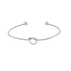 Minimalism Hjärta Armband För Kvinnor Lucky Charm Smycken Rostfritt Stål Rose Guld Knot Manschett Armband Bangles Vängåvor Q0719