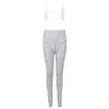 Kyliejenner Cotton Sports Due pezzi Gymwear Designer Fashion Cinghie senza spalline Elastico in vita Crop Top Legging Pants Set 211105