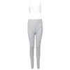 Kyliejenner Coton Sport Deux Pièces Gymwear Designer De Mode Bretelles Spaghetti Taille Élastique Crop Top Legging Pantalon Ensemble 211105