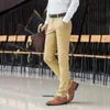 98% Algodão 2% Spandex Anti-Pilling Homem Calças Primavera Outono Negócios Khaki Slim Macho Comprimento Completo Longo Chino Homens Formal Calças 211112