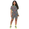 Frauen Sets Kleidung Schwarz Mädchen Streetwear Brief Drucken T-Shirt Top und Jogginghose Biker Shorts Casual Home Wear Track Anzug 210525