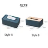Vävnadslådor Servetter Box med träskydd Portabelt Environmental Desktop Pappersfall Dammsäker hållbar kontorsbehållare Hem Organizer
