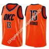 2021 Heren Basketbal Jerseys Print Russell 0 Westbrook Paul 13 George White Black Blue Orange Gray Good Quality College Gedrukt