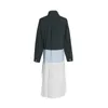 VGH Robe de printemps pour femmes Casual Revers à manches longues Patchwork drapé surdimensionné mi-mollet Robe féminine Mode Nouvelle marée 210421