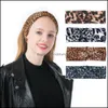 Opaski na głowę Biżuteria Lepard Drukuj Designer Pałąk Turban Dla Kobiet Stretch Twisted Knot Sport Yoga Wrap Head Bands Scarf Aessories Drop