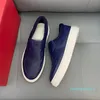 Designer- casual homens sapatos carta esculpida escorregar em azul luxo mens sapato streetwear