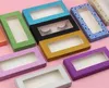 Lege wimperverpakking Kleurrijke Lash Makeup Case Rechthoek Frosted False Strip Boxes Make Up Faux Cils Cases