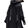 Techwear Hoodie Men Black Gothic Cosplay Japanese Streetwear Clothing 211229