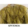 Vrouwen chique mode luipaard print gegolfd mini jurk half mouw dier patroon vrouwelijke jurken vestidos 210420