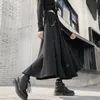 Harajuku Punk Style Skirts Women High Waist Splicing Buckle Irregular Gothic Skirt Black Fashion Streetwear Freely Adjustable 210421