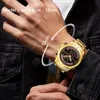 Роскошные мужские золотые часы цифровой хронограф военный спортивный кварцевый наручные часы из нержавеющей стали водонепроницаемый будильник