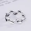 925 Silver Vintage Olive Branches Making Old Band Rings Creative Ethnic Style Small Leaves
