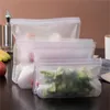 Food Storage Bag Frosted PEVA Silicone Kitchen Fresh-keeping Organizer Reusable Freezer Pouch Zipper Leakproof Top Fruits Bags KKB6999