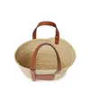 Women's Designer Bags Grass Woven Basket Bag Trend Genuine Leather Holiday Beach Handbags230a