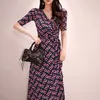 女性のためのマキシフローラルドレスのための夏半袖Vネックコットンエレガントなプリントレディースセクシーなビーチボハロングドレス210602