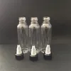 Pet Clear Ink Oil Bottle Flytande 30ml 60ml 100ml 120ml Refillerbar burk med pennform och vridning av kepsar tomma e juice dropperflaska