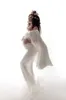 Lång sjal moderskap klänningar för foto skjuta maxi gown fancy graviditet klänning elegans gravida kvinnor kläder fotografering rekvisita q0713