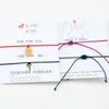 2 stks / partij DIY Roestvrijstalen Lock Key Armbanden Set Verstelbare String Love Heart Hanger Sieraden voor Paren met Card