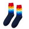 Chaussettes pour hommes Amorn 3 paires/lot grille de diamant homme Style britannique dégradé couleur coton rue mode respirant Sokken hommes