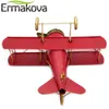 Ermakova 29cmまたは27cmの金属製の手作りの工芸品航空機のモデル飛行機モデルのBiplaneの家の装飾品（赤い色）210727